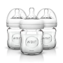 Philips Avent Natural Glass Bottle - 4oz (3-pack)