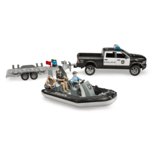 Bruder Ram 2500 Power Pick-up Truck with Police Boat and Trailer (02507)