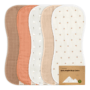 KeaBabies Softe Muslin Burp Cloths - Set of Five