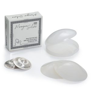 MoogCo Silver Nursing Cups With Silicone Pads & Carrying Case (925 Silver)
